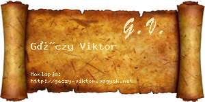 Géczy Viktor névjegykártya