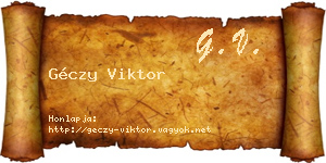 Géczy Viktor névjegykártya